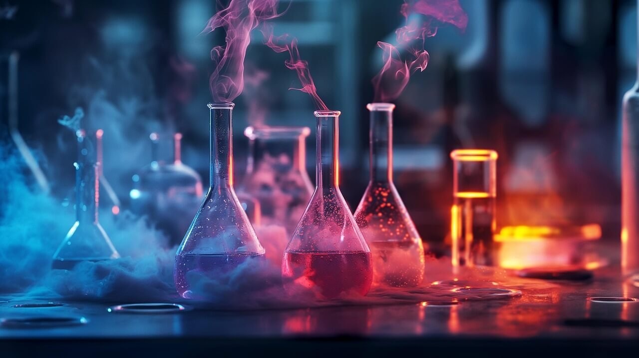 flacons de precurseurs dans laboratoire