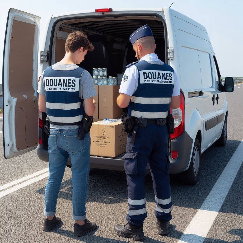 contrôle camionnette par les douanes