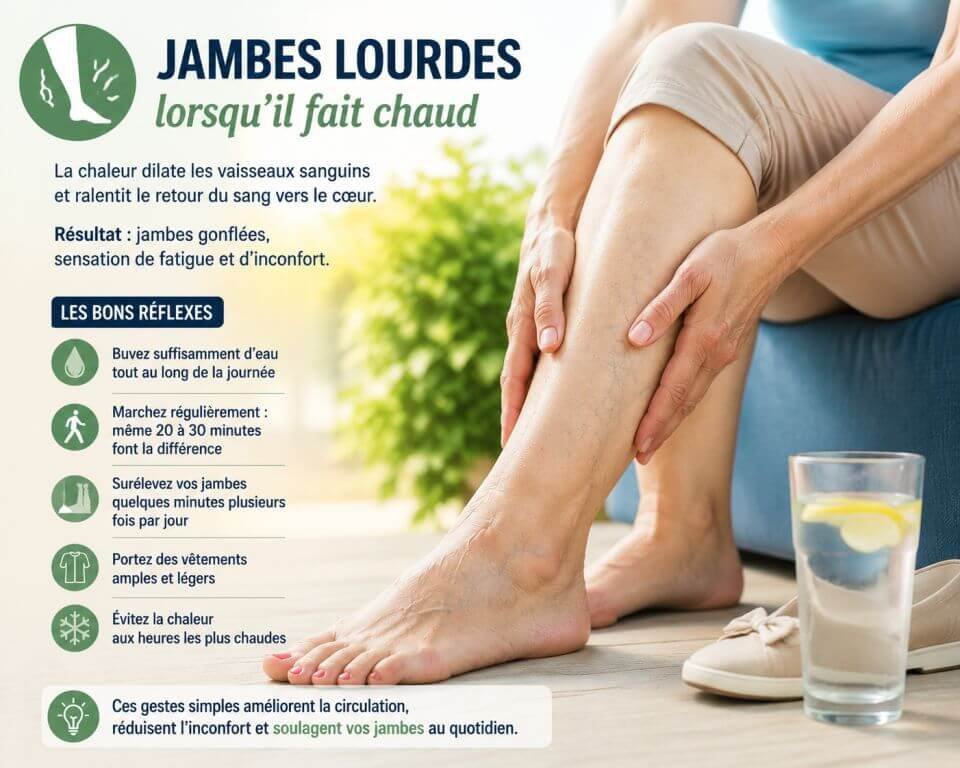 Pourquoi vos jambes sont-elles plus lourdes lorsqu'il fait chaud ?