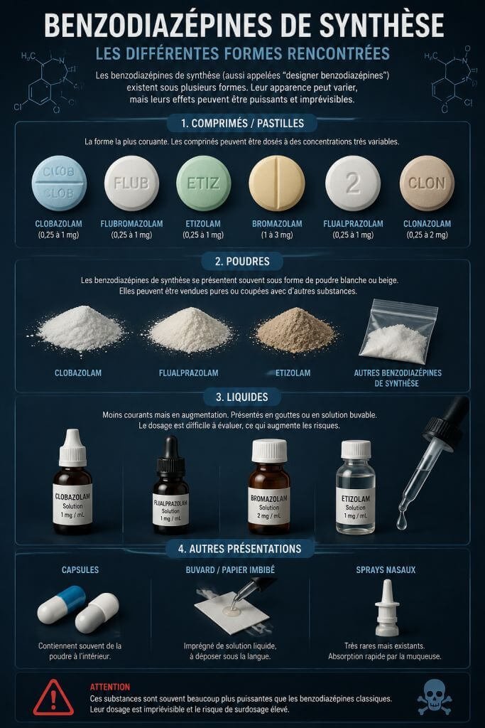formes des benzodiazépines de synthèse