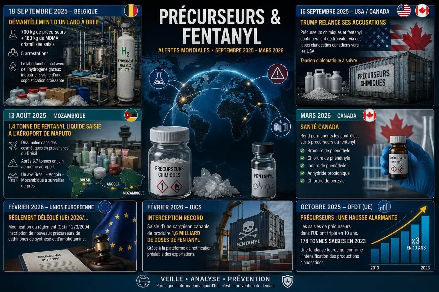 Carte des routes de trafic de précurseurs chimiques 2026