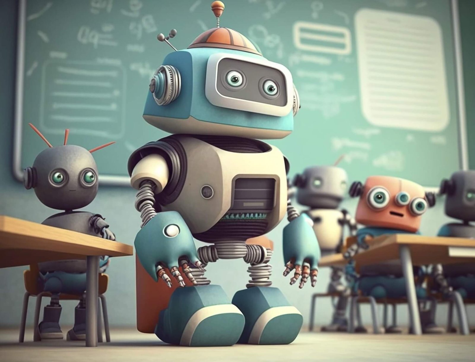 robot á lècole avec intelligence artificielle