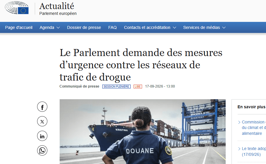 le site du parlement concernant les précurseurs chimiques européen